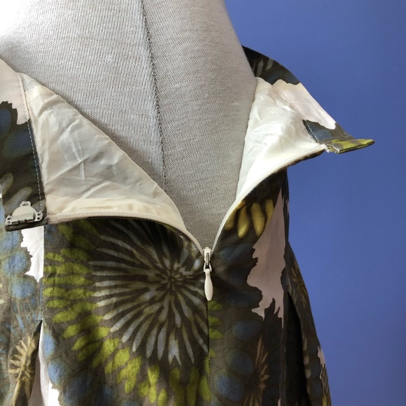 BCBG Small Green Floral Cotton A-line Skirt - Picture 4 of 7